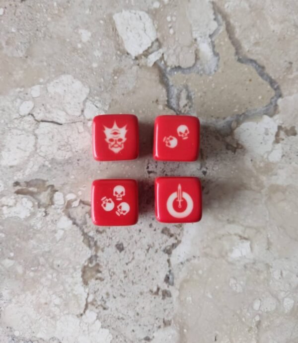 Kit De 4 Dados D6 Personalizados (Vermelho) - 101 Games - Dados Rpg