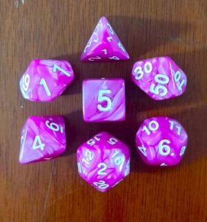 Kit 7 Dados Poliédricos - Cores - Rosa
