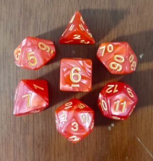 Kit 7 Dados Poliédricos - Cores - Vermelho