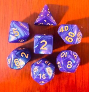 Kit 7 Dados Poliédricos - Cores - Roxo
