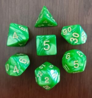 Kit 7 Dados Poliédricos - Cores - Verde