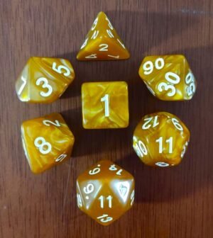 Kit 7 Dados Poliédricos - Cores - Caramelo