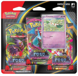 Blister Triplo Pokémon Cottonee Megaevoluções02 fogo Fantasmagórico